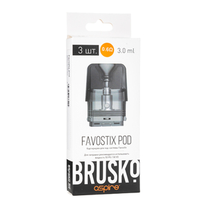 Упаковка картриджей Brusko Favostix 0.6 ohm (В упаковке 3 шт)