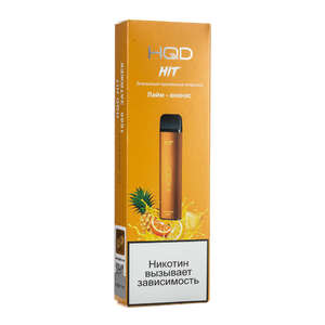 Одноразовая электронная сигарета HQD HIT Pineapple Lime (Лайм Ананас)  1600 затяжек