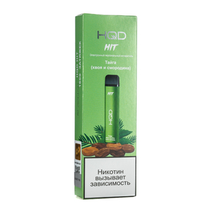 Одноразовая электронная сигарета HQD HIT Taiga (Taiga Pine Needles with Currants) (Тайга Хвоя и Смородина) 1600 затяжек