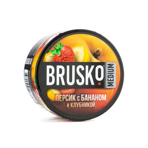 МК Кальянная смесь BRUSKO medium Персик с бананом и клубникой 50 г