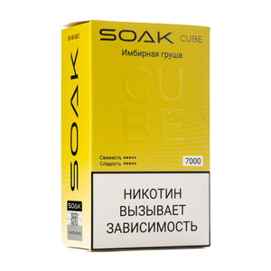 MK Одноразовая электронная сигарета SOAK Cube White Ginger Pear (Имбирная Груша) 7000 затяжек