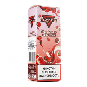 MK Жидкость Crazy Vibe Strawberry With Cream 2% 30 мл PG 50 | VG 50