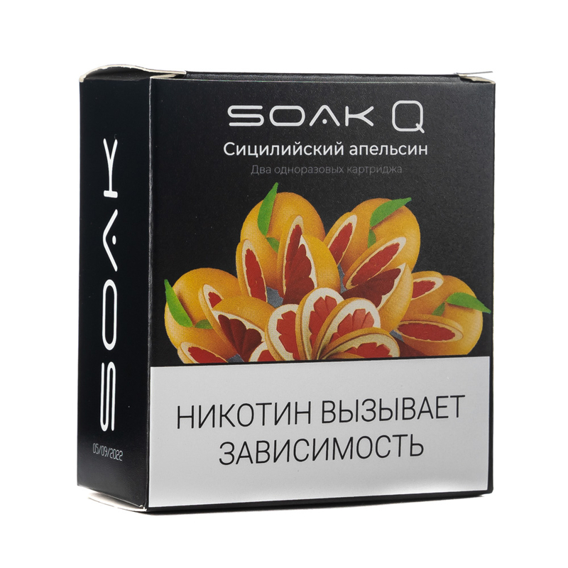 Упаковка сменных картриджей Soak Q Сицилийский Апельсин 4, 8 мл 2% (Предзаправленный картридж) (В упаковке 2 шт)