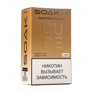 MK Одноразовая электронная сигарета SOAK Cube White Peanut Bar (Арахисовый Батончик) 7000 затяжек