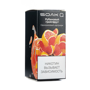 Упаковка сменных картриджей Soak Q Рубиновый грейпфрут 4,8 мл 2% (Предзаправленный картридж) (В упаковке 1 шт)