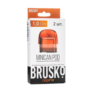 Упаковка картриджей Brusko Minican Красный 1.0 ohm 3,0 мл (В упаковке 2 шт)