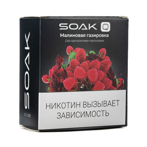 Упаковка картриджей Soak Q Малиновая газировка 4,8 мл 2% (В упаковке 2 шт)