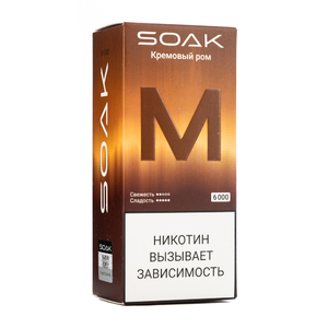 MK Одноразовая электронная сигарета SOAK M Creamy Rum (Кремовый Ром) 6000 затяжек