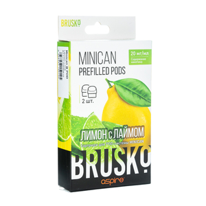 Упаковка картриджей Brusko Minican Лимон с лаймом 2,4 мл 2% (В упаковке 2 шт)