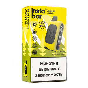 МК Одноразовая электронная сигарета Instabar by Plonq Лимон Лайм 10000 затяжек
