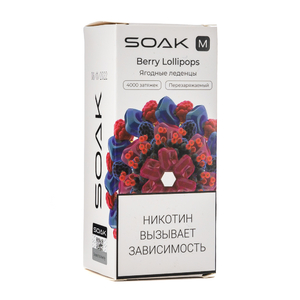 Одноразовая электронная сигарета SOAK M Berry Lollipops (Ягодные Леденцы) 4000 затяжек