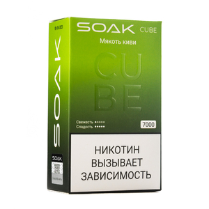 MK Одноразовая электронная сигарета SOAK Cube Black Kiwi Pulp (Мякоть Киви) 7000 затяжек