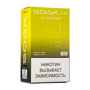 MK Одноразовая электронная сигарета SOAK Cube Black Melon Mojito (Дынный Мохито) 7000 затяжек