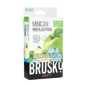Упаковка картриджей Brusko Minican Яблоко со льдом 2,4 мл 2% (В упаковке 2 шт)