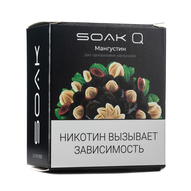 Упаковка сменных картриджей Soak Q Мангустин 4, 8 мл 2% (Предзаправленный картридж) (В упаковке 2 шт)