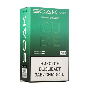 MK Одноразовая электронная сигарета SOAK Cube Black Pepper Mint (Перечная Мята) 7000 затяжек