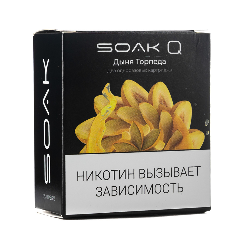 Упаковка сменных картриджей Soak Q Дыня Торпеда 4, 8 мл 2% (Предзаправленный картридж) (В упаковке 2 шт)