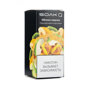 Упаковка сменных картриджей Soak Q Яблоко персик 4,8 мл 2% (Предзаправленный картридж) (В упаковке 1 шт)