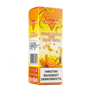 MK Жидкость Crazy Vibe Sweet Banana With Honey Melon 2% 30 мл PG 50 | VG 50