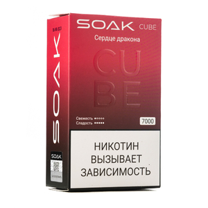 MK Одноразовая электронная сигарета SOAK Cube Black Dragonheart (Сердце Дракона) 7000 затяжек