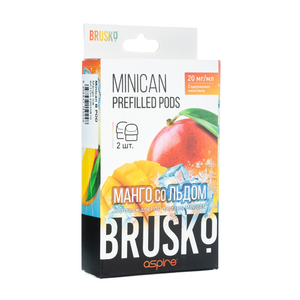 Упаковка картриджей Brusko Minican Манго со льдом 2,4 мл 2% (В упаковке 2 шт)