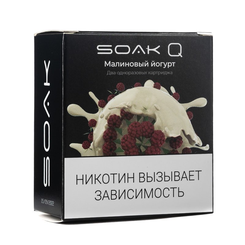 Упаковка сменных картриджей Soak Q Малиновый Йогурт 4, 8 мл 2% (Предзаправленный картридж) (В упаковке 2 шт)