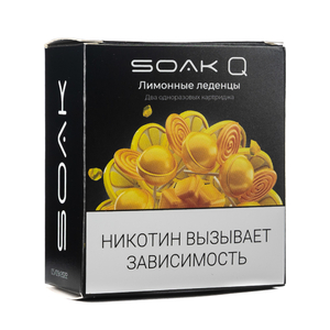 Упаковка картриджей Soak Q Лимонные Леденцы 4,8 мл 2% (В упаковке 2 шт)