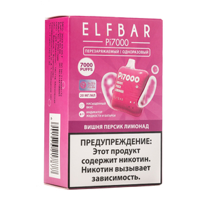 МК Одноразовая электронная сигарета ElfBar PI Cherry Peach Lemonade (Вишнево персиковый лимонад) 7000 затяжек