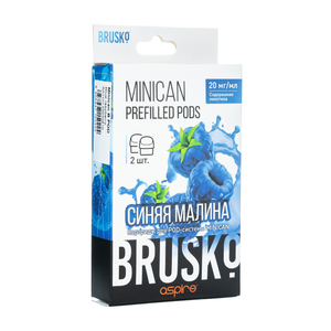 Упаковка картриджей Brusko Minican Синяя малина 2,4 мл 2% (В упаковке 2 шт)