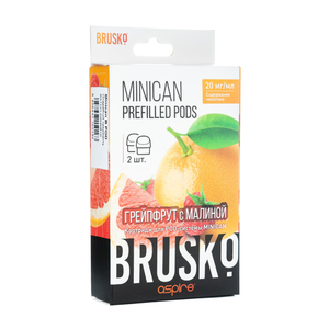 Упаковка картриджей Brusko Minican Грейпфрут с малиной 2,4 мл 2% (В упаковке 2 шт)